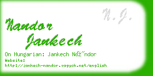 nandor jankech business card